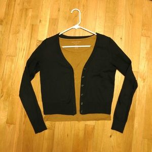 Black Cropped Cardigan